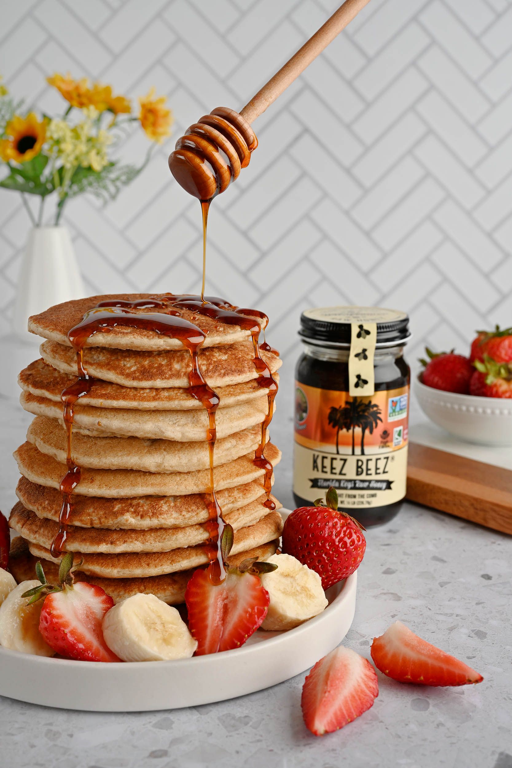 Honey Brand. Food product photography with recipe  showing how the product can be used