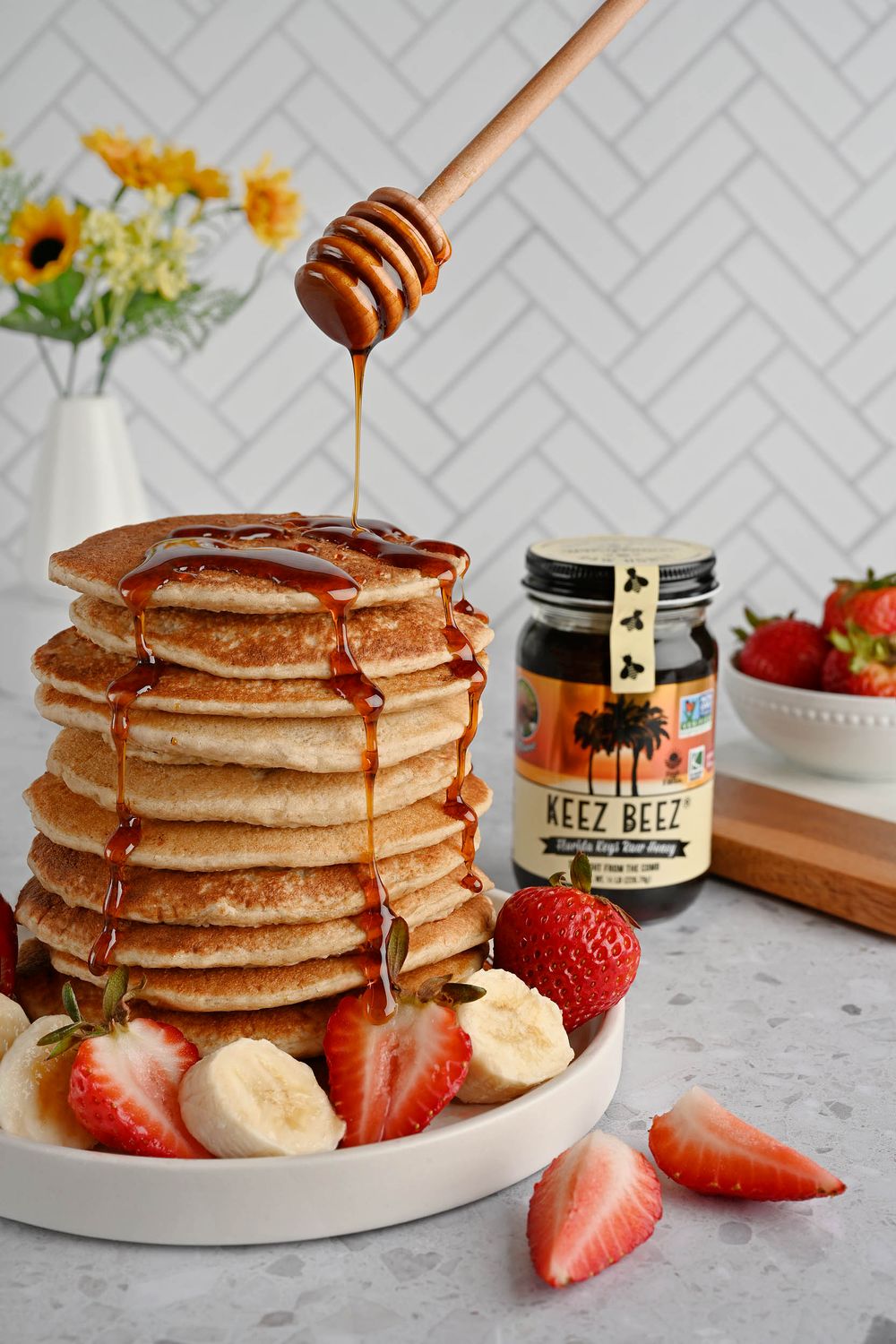 Honey Brand. Food product photography with recipe  showing how the product can be used