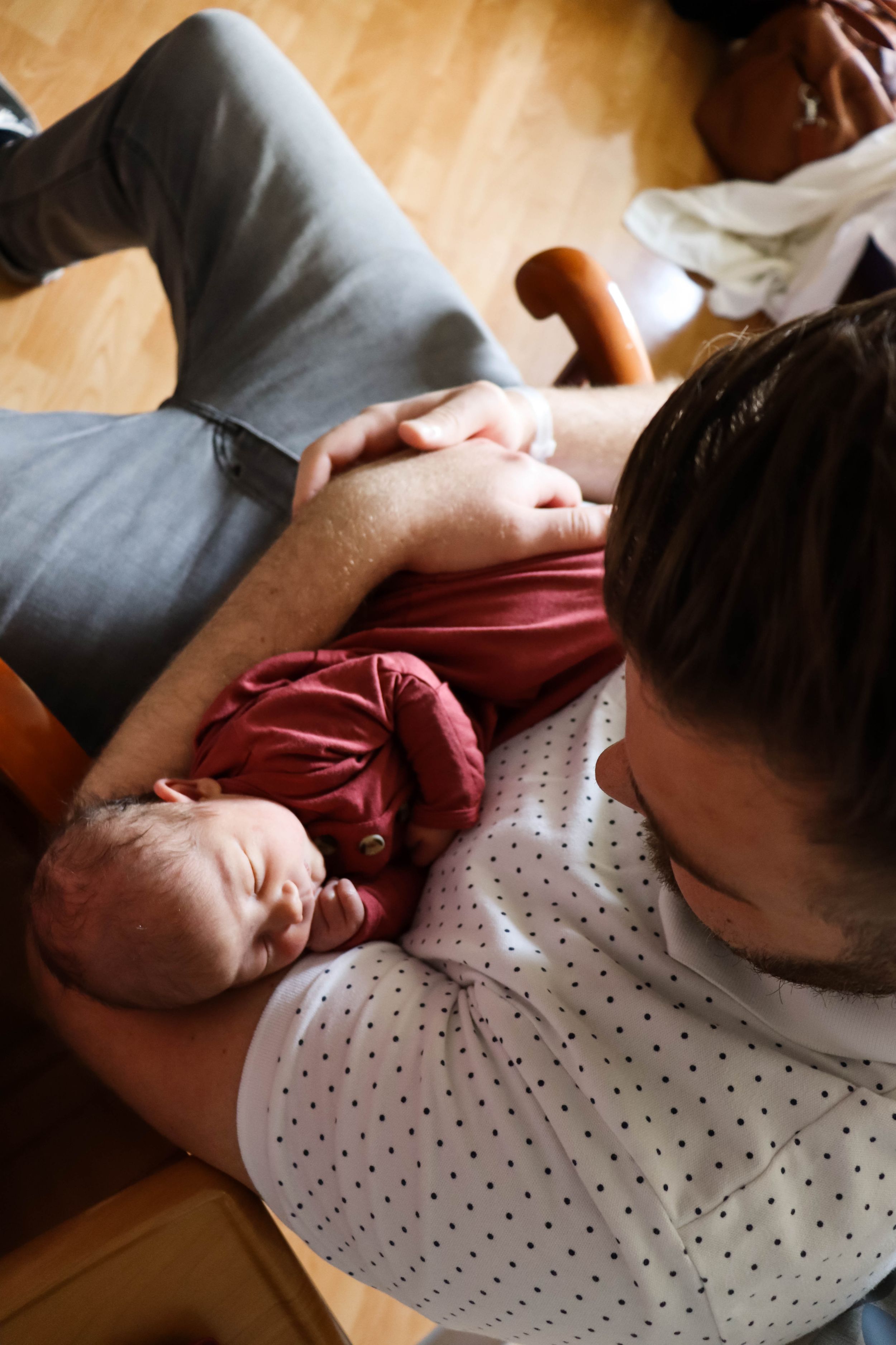 A father's view from fresh 48 pictures captured by Chelsee Rawe Photography in Santa Clara California