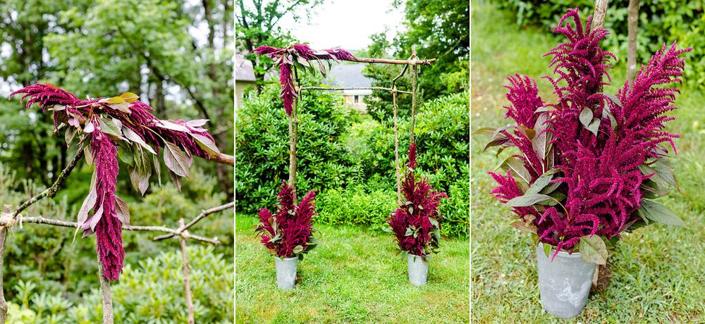 chuppah with vibrant flowers
