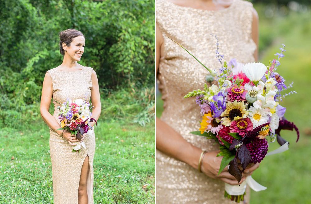 bride portrait with vibrant flowers