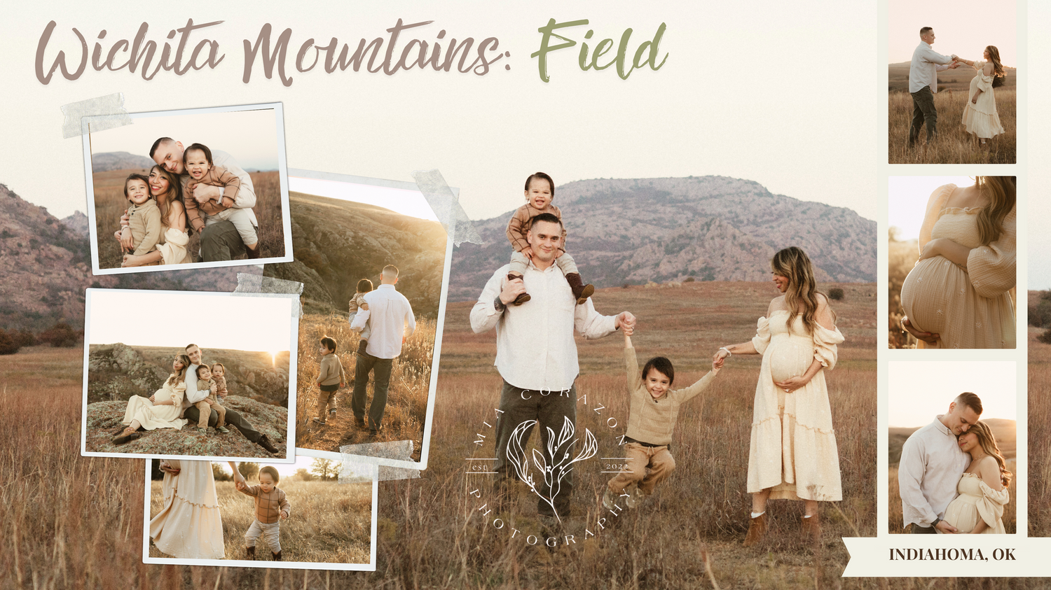 Altus Lawton Medicine Park Wichita Wildlife Mountains Refuge Family Photoshoot Session, siblings, mother father, fields, mountain, sunset OK
