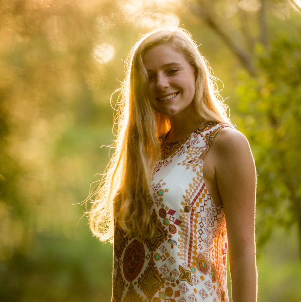 Backlit natural Senior portrait
