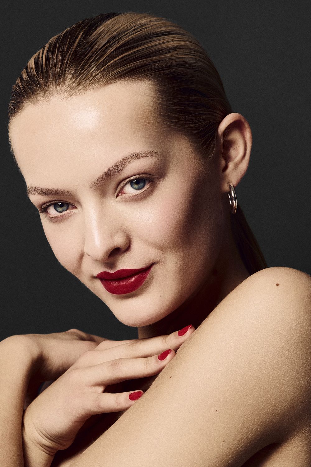 Red YSL Lipstick Beauty Photoshoot by Dominik Zky Photography