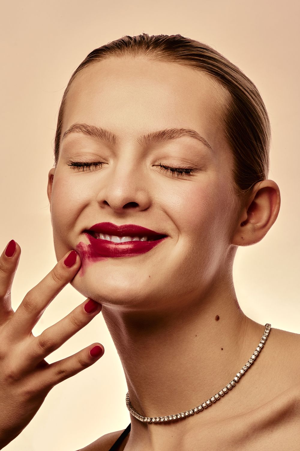 Red YSL Lipstick Beauty Photoshoot by Dominik Zky Photography