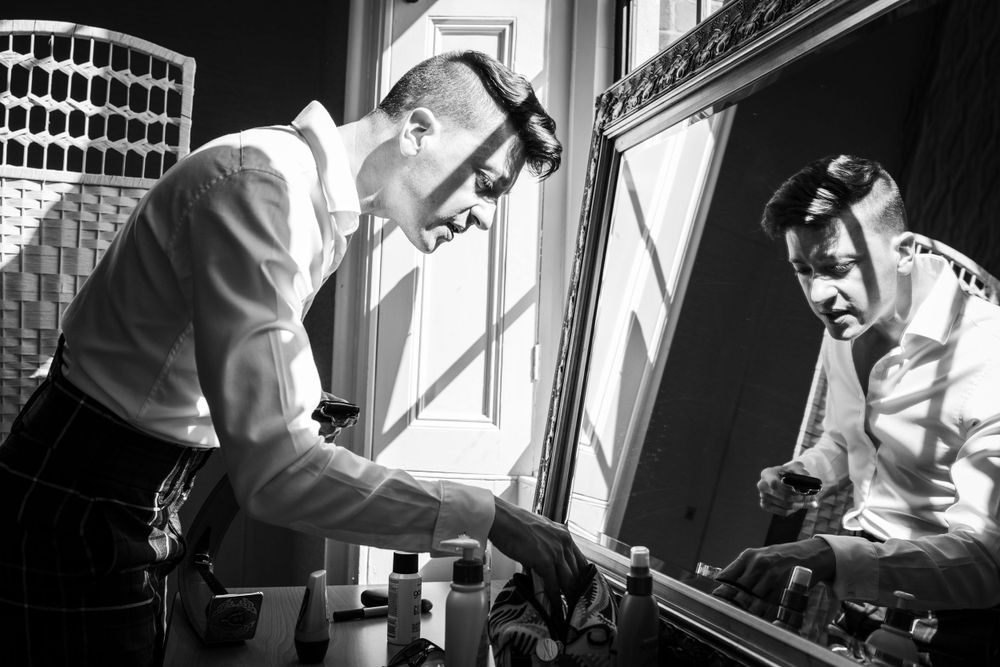 wedding preparations in a suite at the elvetham hotel