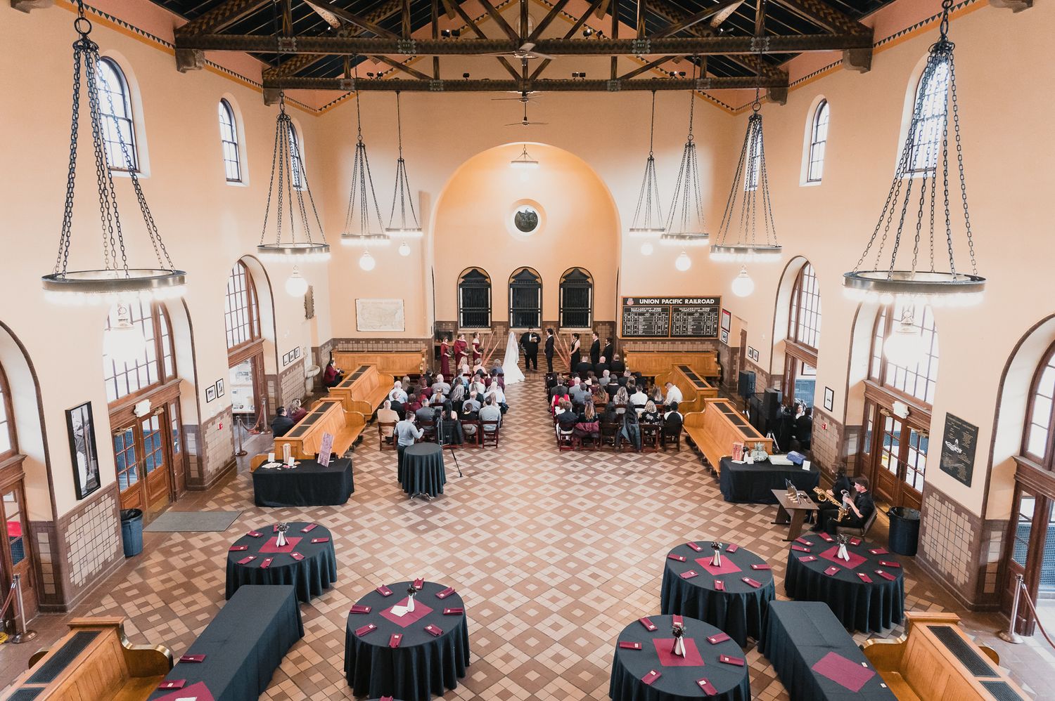 Boise Train Depot Indoor Wedding Ceremony