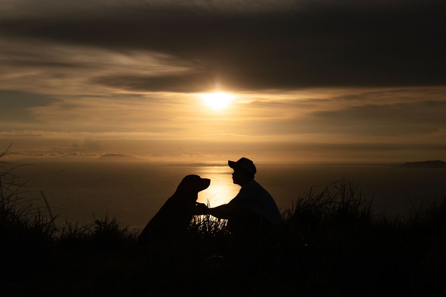 Dog and Owner Sunset