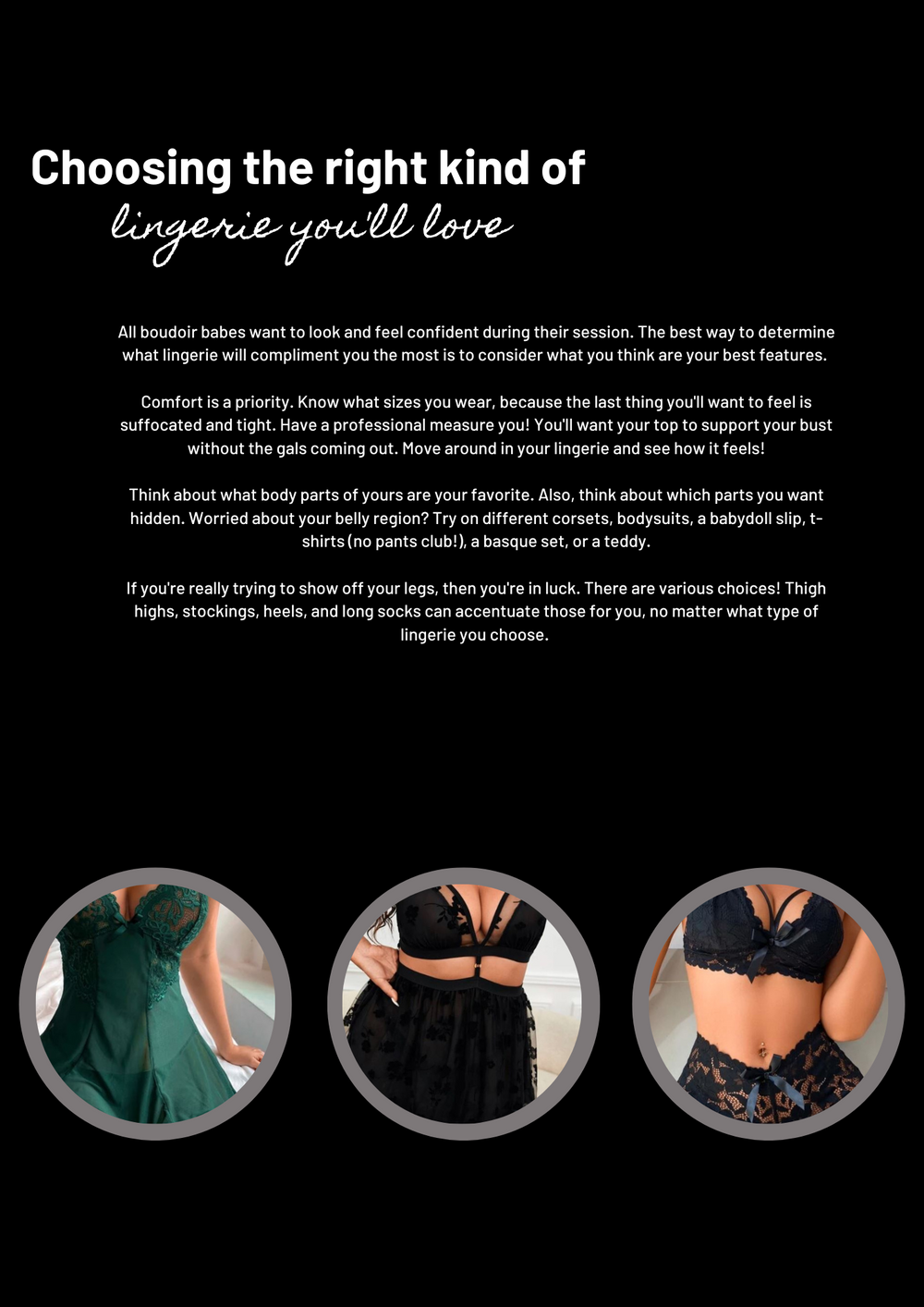 A collage of boudoir images. Greenville SC Boudoir, Easley SC Boudoir, Upstate SC boudoir