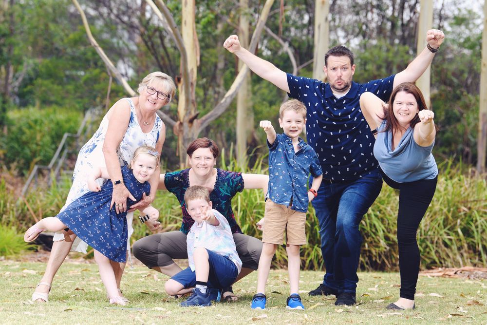Fun superhero family at the park