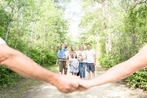 Family portraits in outdoor nature photoshoot photography at the Lake, saskatoon; warman; Candle Lake group
