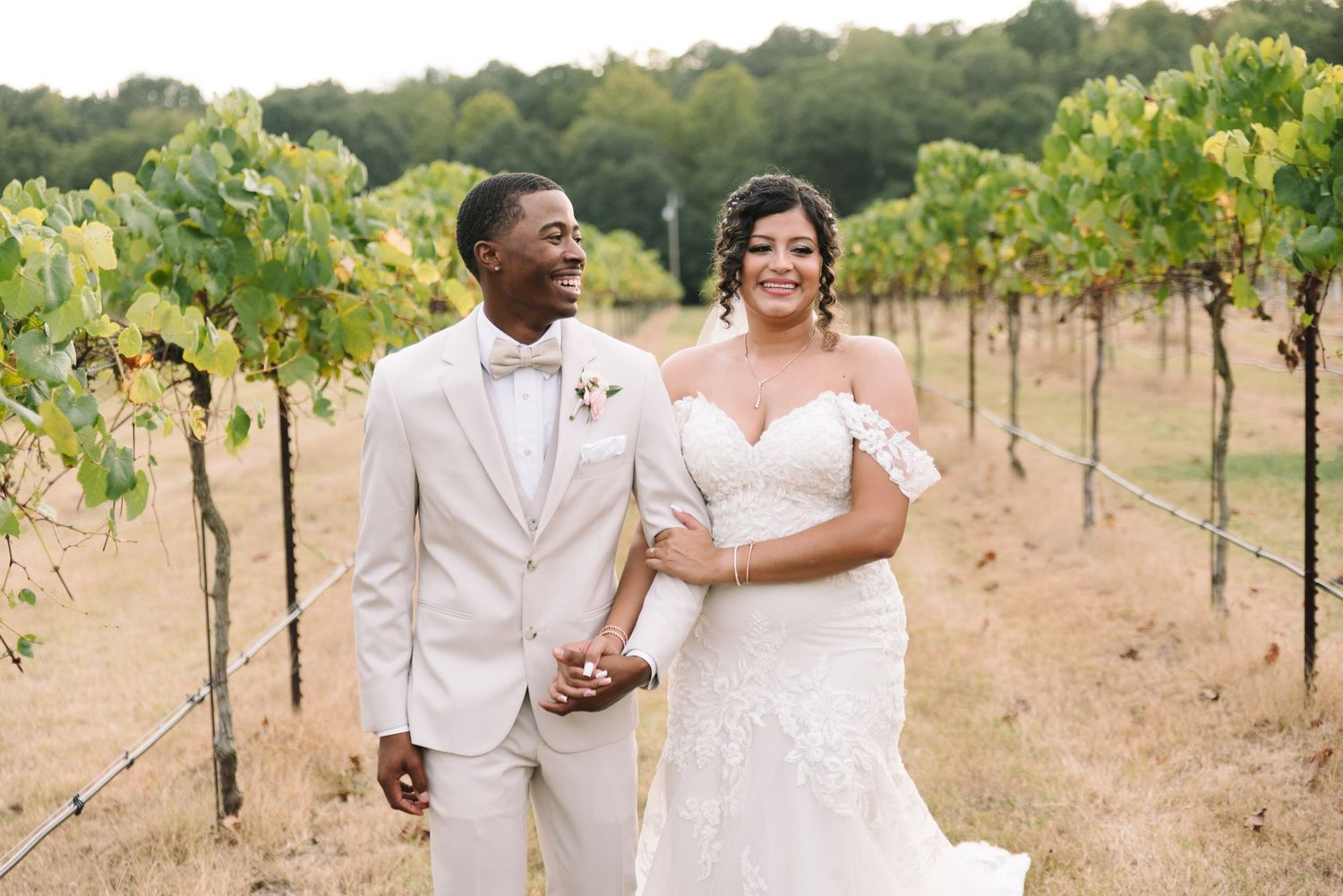Wedding picture at a vineyard