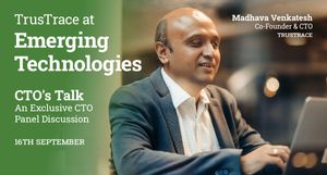 Business professional giving a presentation at Emerging Technologies event.
