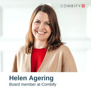 Professional headshot of board member wearing a red sweater and beige blazer against white background.