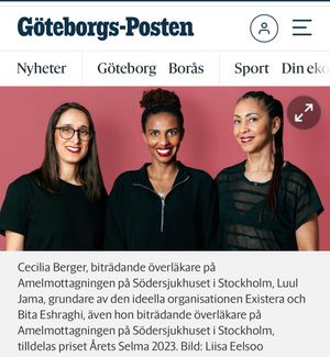 News article header from Goteborgs-Posten featuring three professionals against dark background.