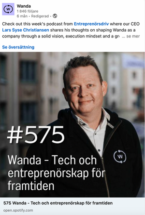 Podcast episode promotion for Wanda Tech featuring business discussion on entrepreneurship.