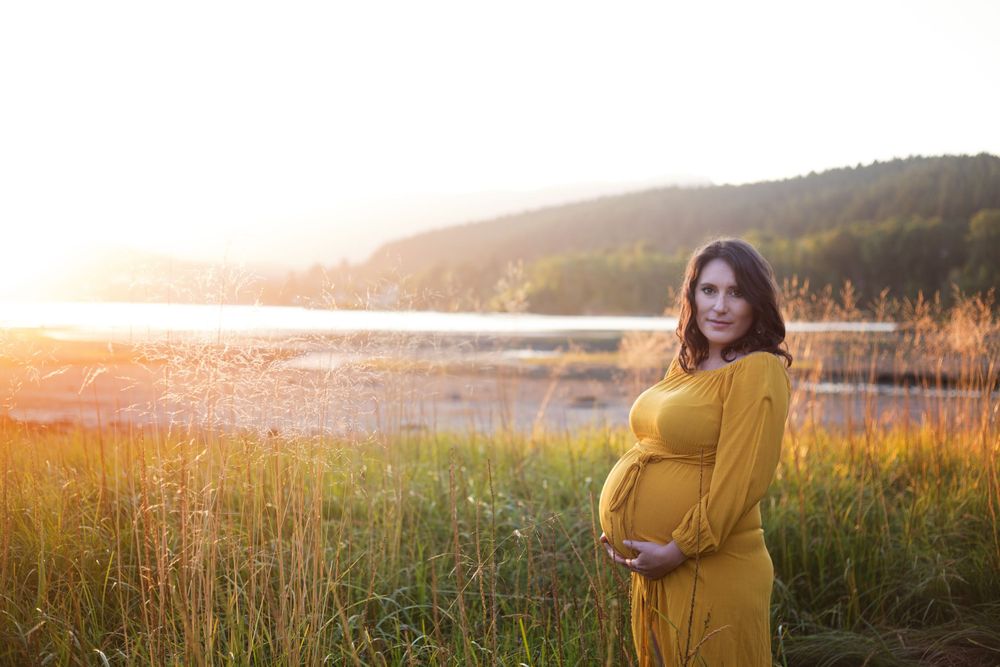 Maternity session during golden hour in Port Moody.