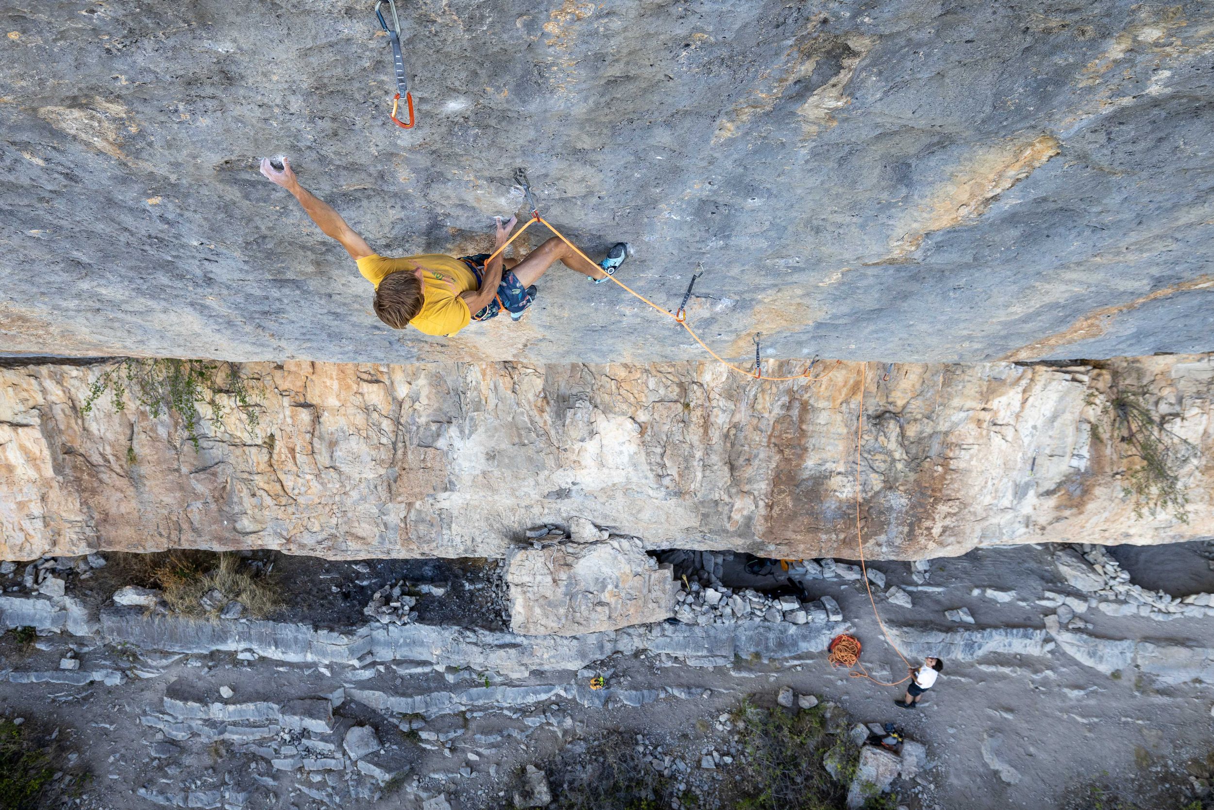 German climber Alex Megos climbing Ratstaman Vibrations in Céüse, France - photo Jan Virt