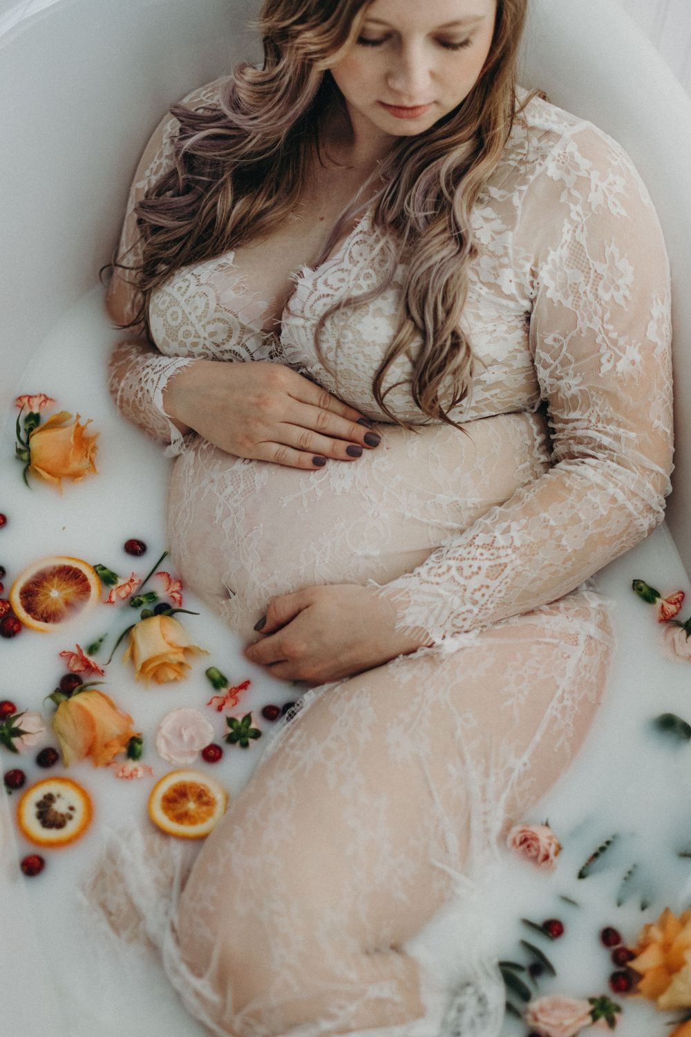 Milkbath maternity photos in Johnson City, TN