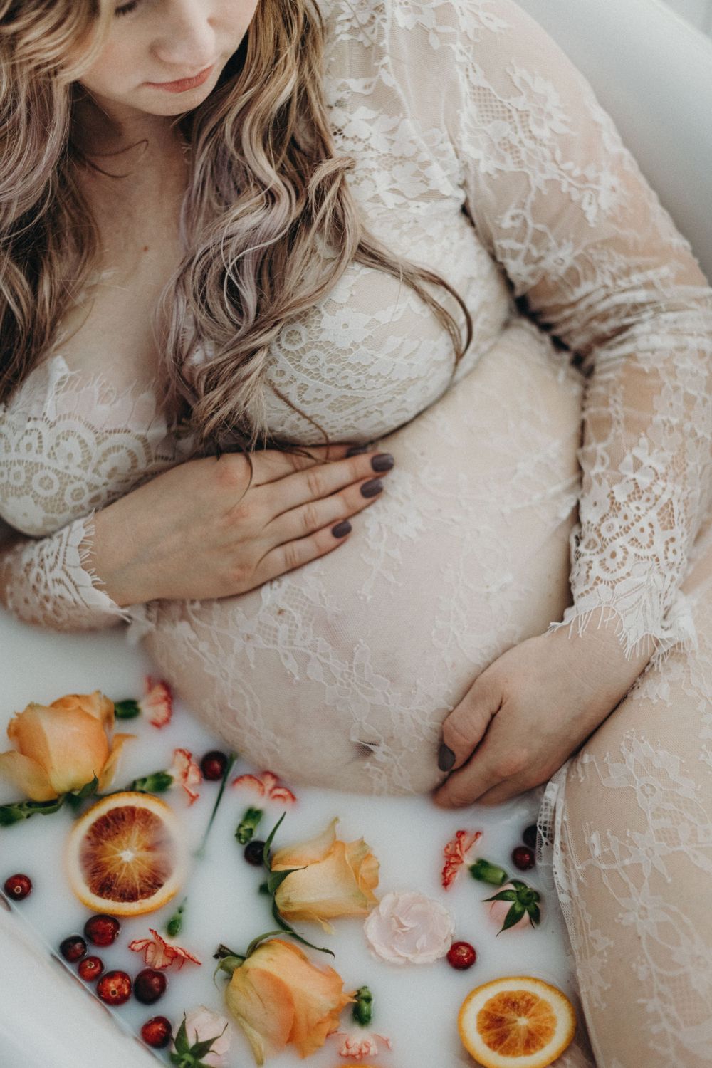 Milkbath maternity photos in Johnson City, TN