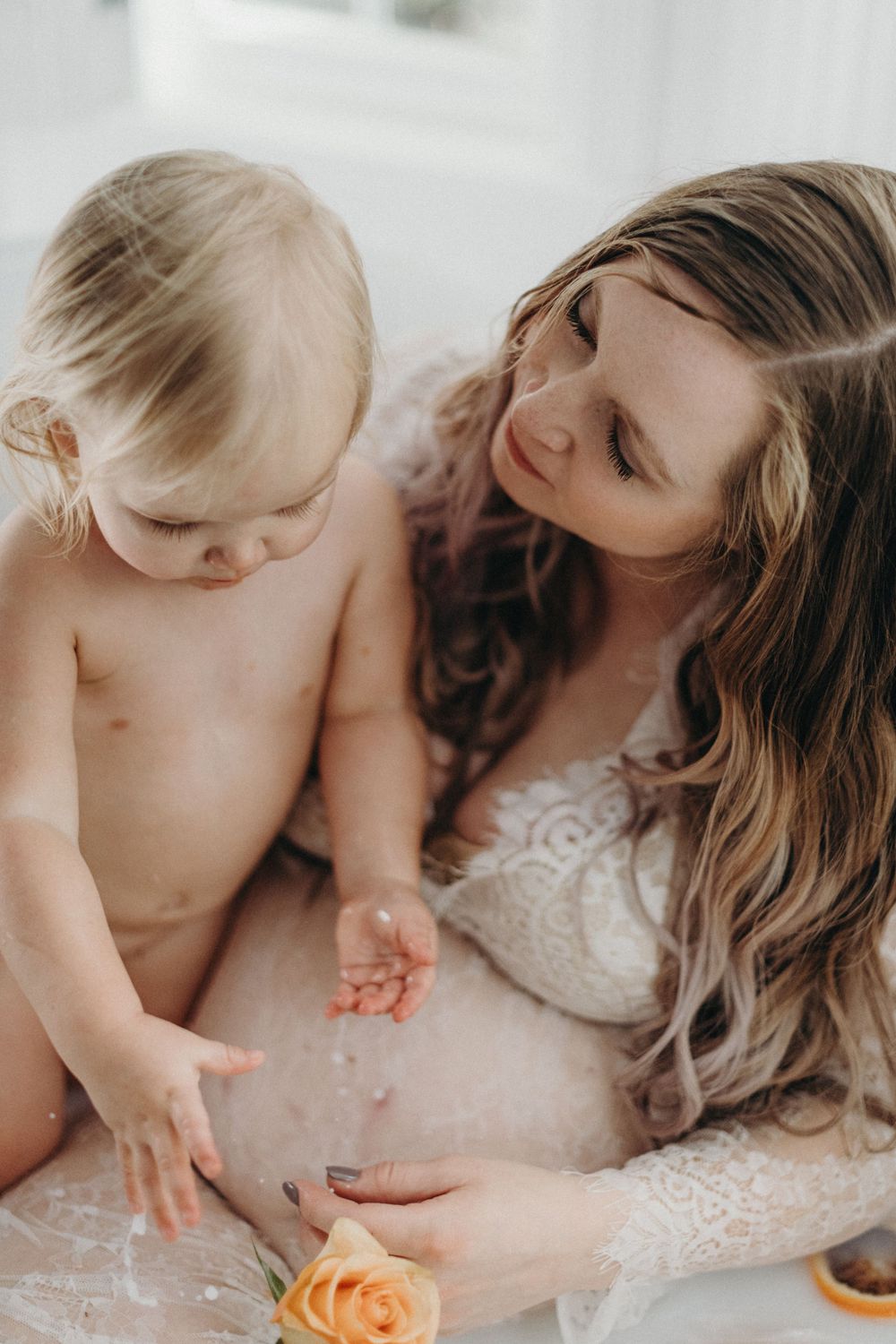 Milkbath maternity photos in Johnson City, TN