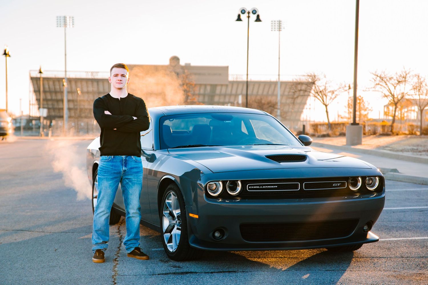 Senior photo session Broken Arrow High School student car