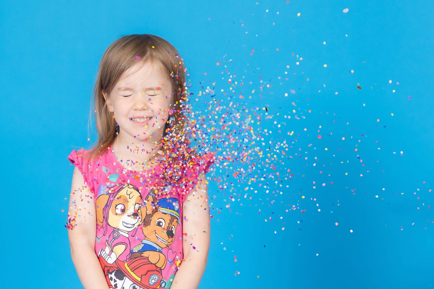 kids on savage blue jay backdrop with confetti in studio in clayton new jersey gloucester