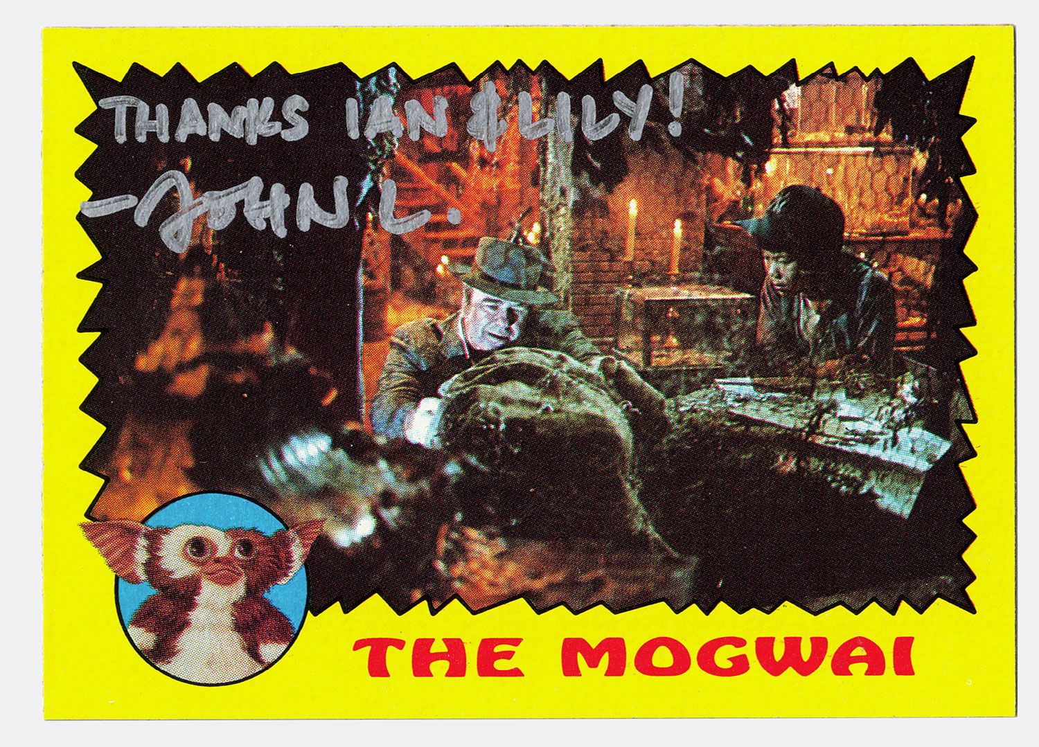 Signed Gremlins movie trading card
