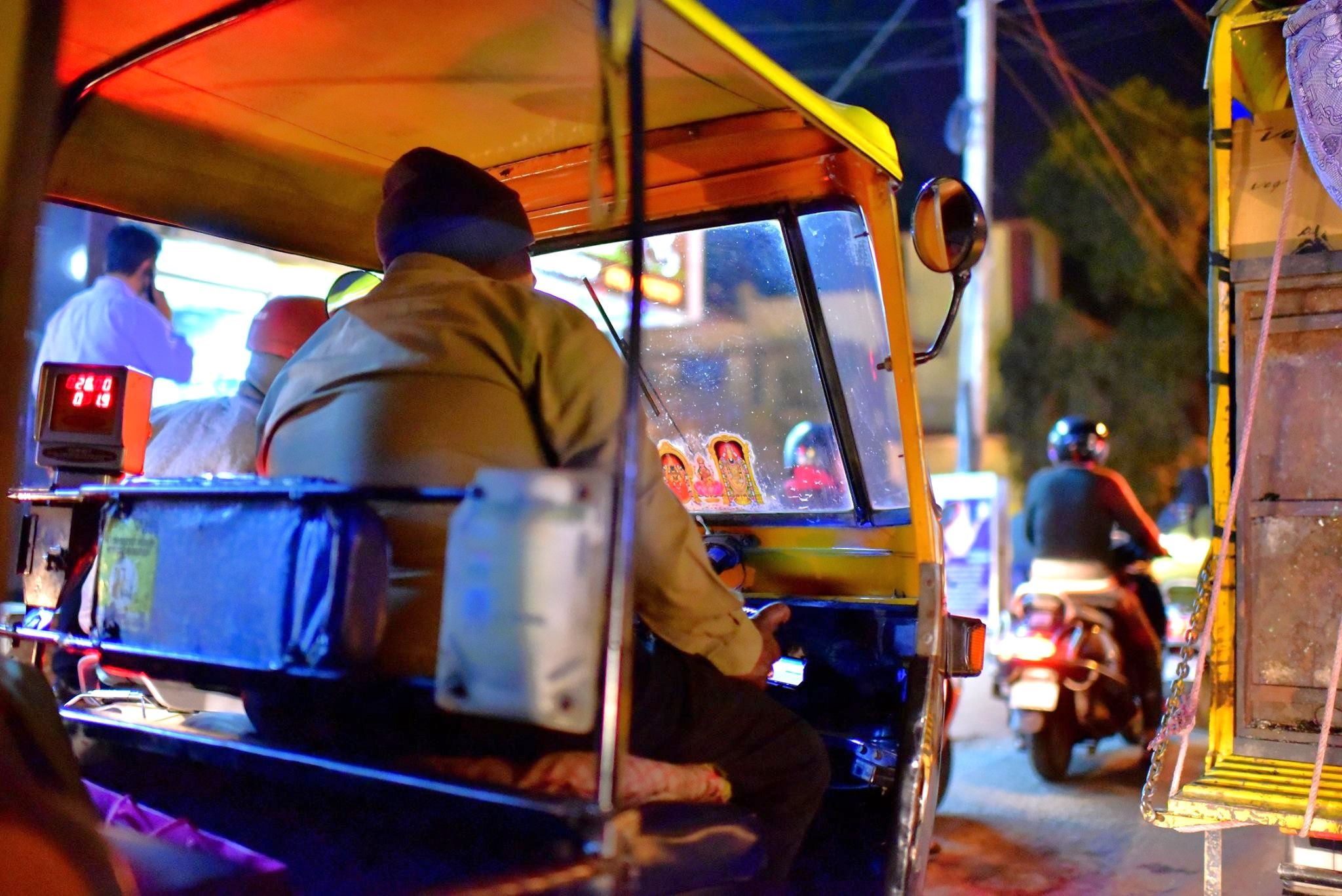 A tuk tuk driver in Bangalore, India