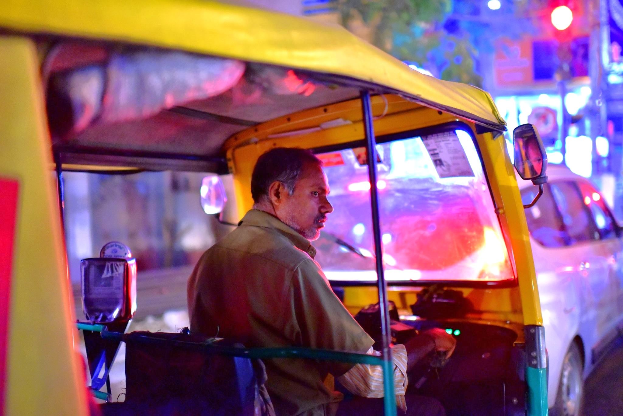 A tuk tuk driver in Bangalore, India