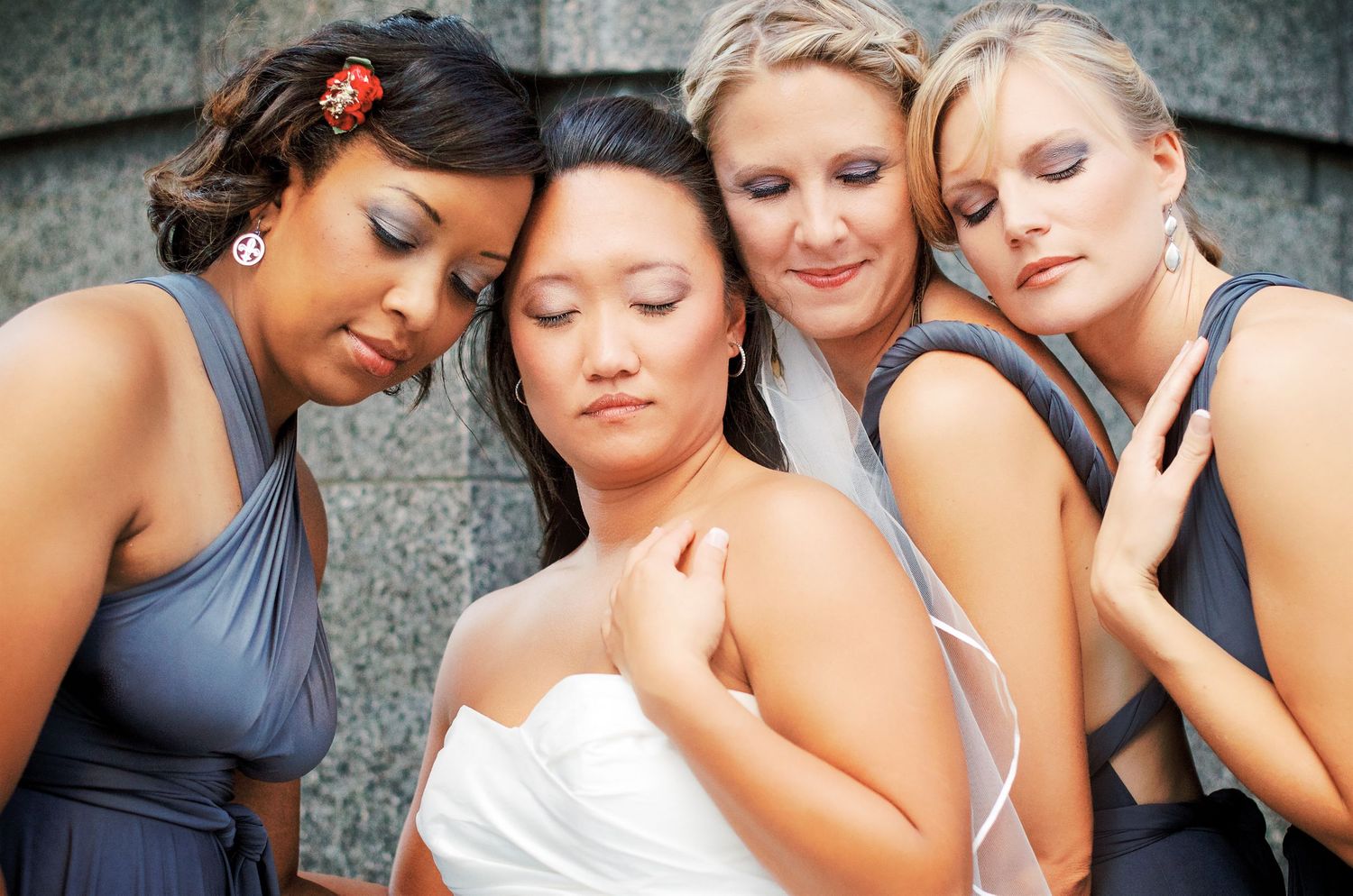 new orleans wedding photography, bride and bridesmaid gorgeous photo, light and airy wedding photographer in nebraska