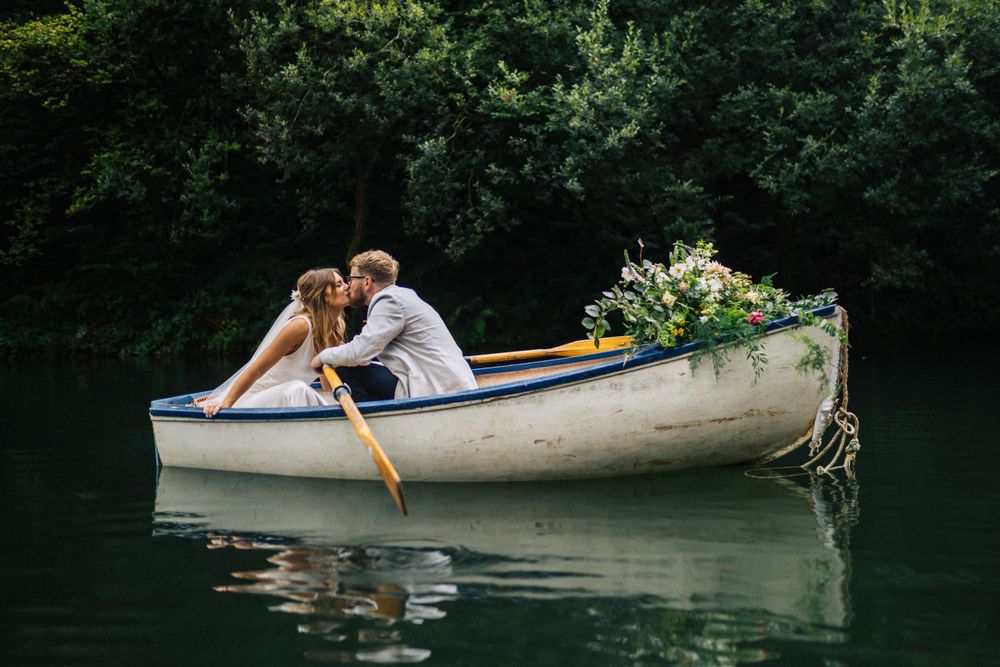 Wedding Photographer Cornish Tipis boat