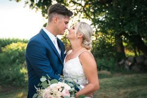 Magic Hour Portraits West Michigan Wedding Photography. Bride and Groom Wedding Poses. Intimate Portrait Photography.