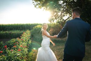 Magic Hour Portraits West Michigan Wedding Photography. Bride and Groom Wedding Poses. Intimate Portrait Photography.
