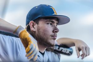 Close up photograph of Buffalo High School baseball player.