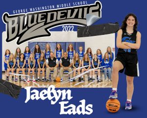 Memory designed by Kaitlin Creative for George Washington Middle School basketball.