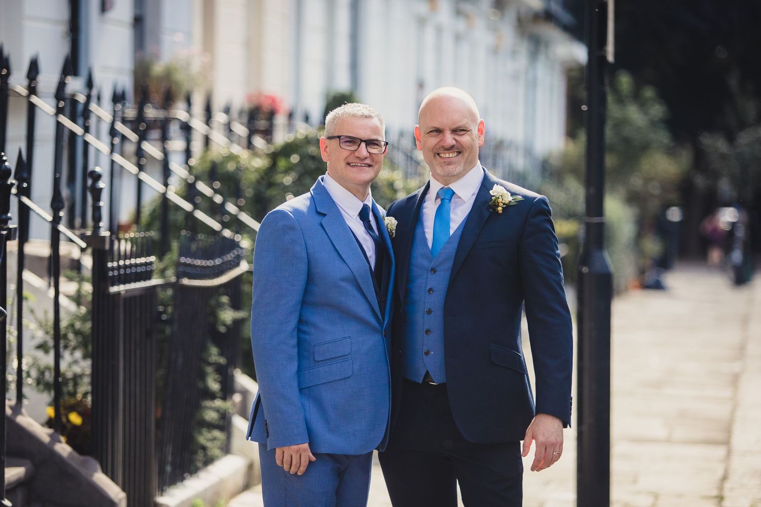 groom and groom, gay couple together in London