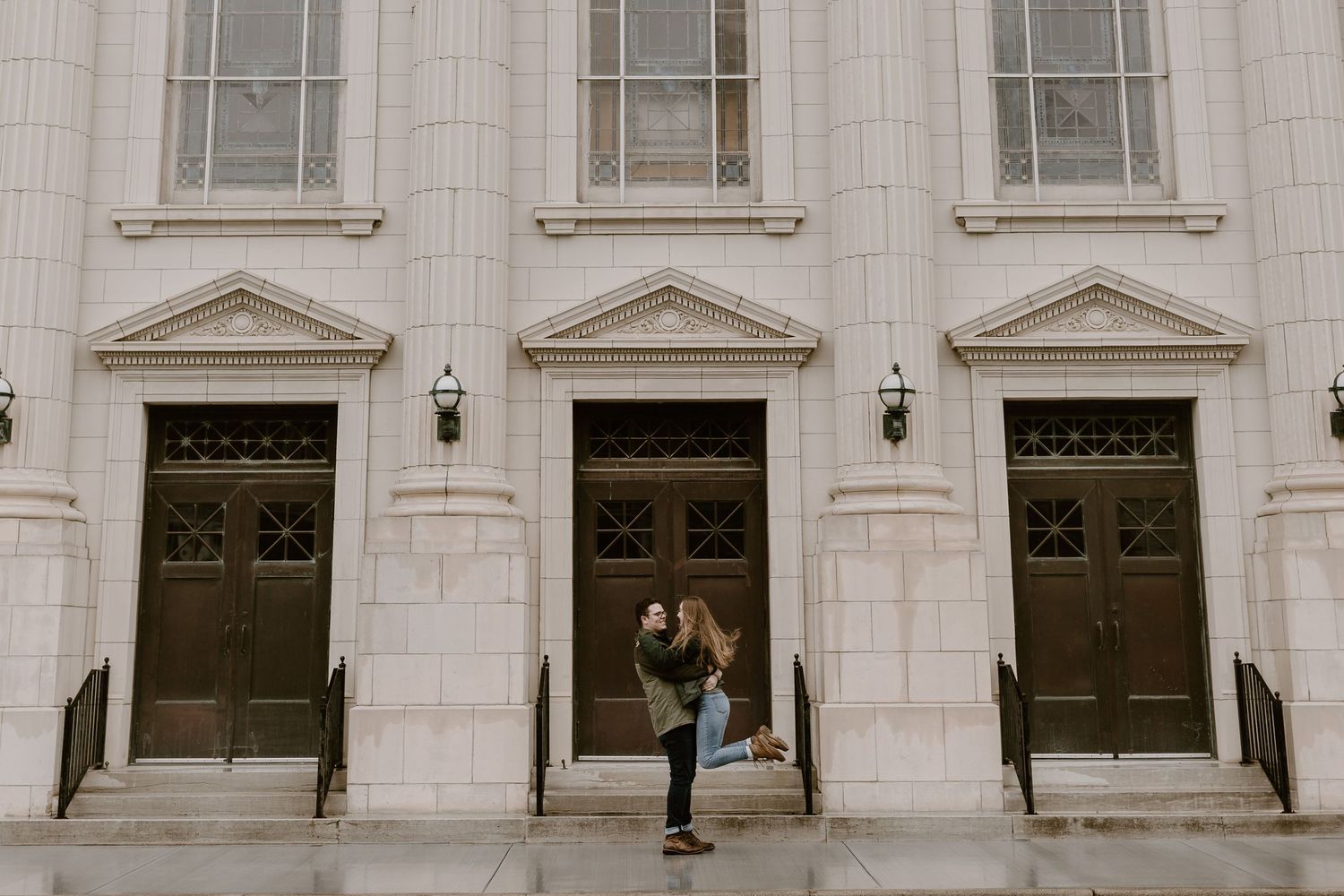 Lifestyle couples portrait in Joplin, Missouri with movement-focused posing and intimate storytelling.