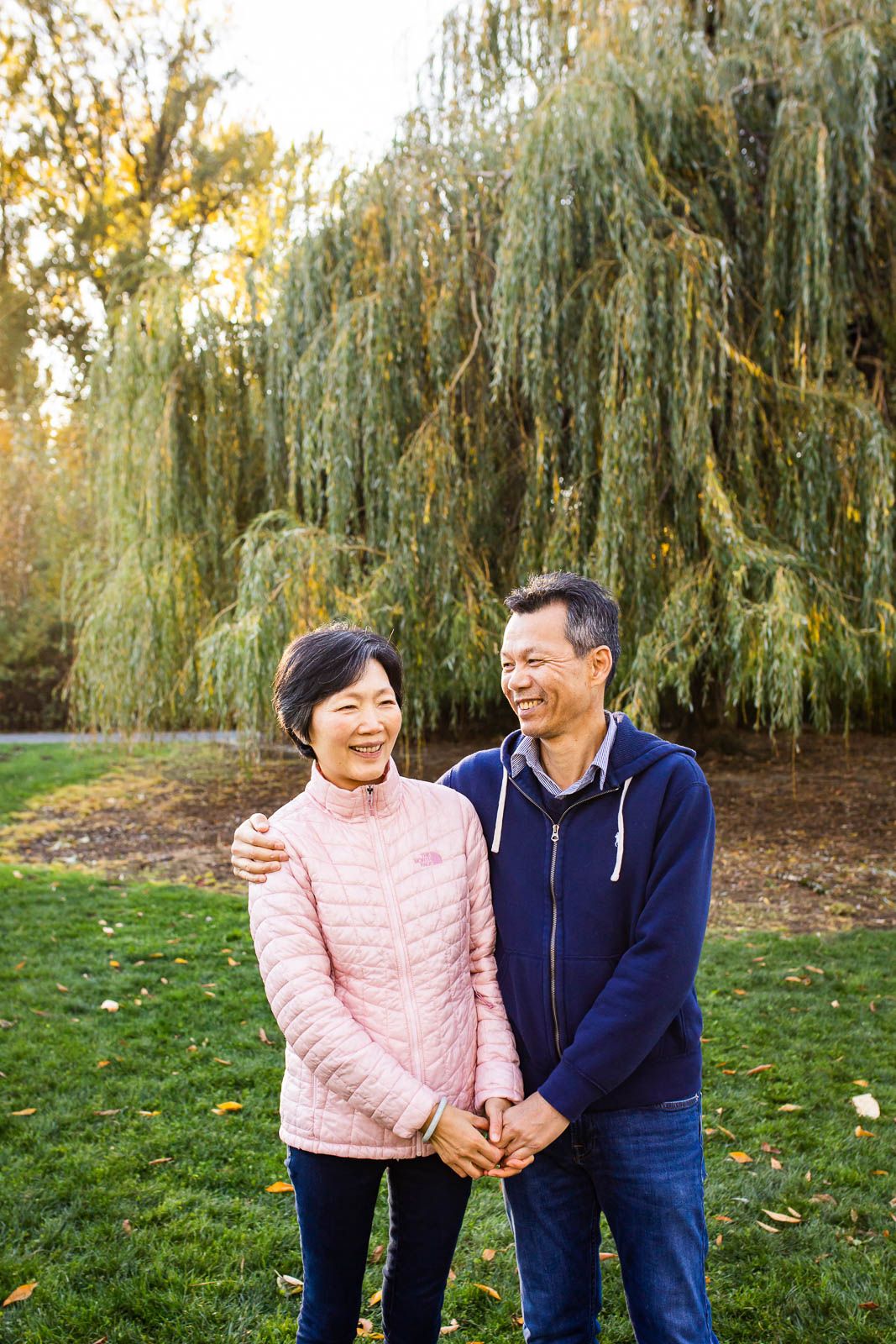 A grandpa and grandma holding hands in Issaquah