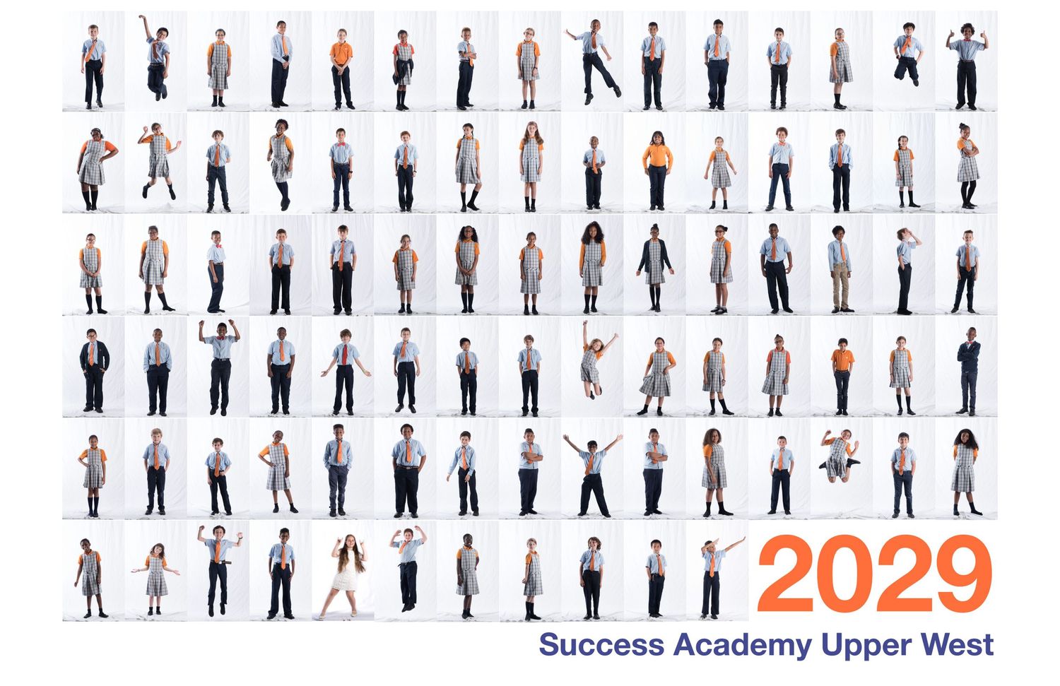 Collection of full body posed stock photos showing business people in various professional stances.