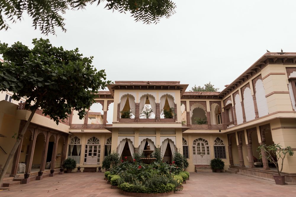 A photograph of the foyer at the House of Rohet Jodhpur