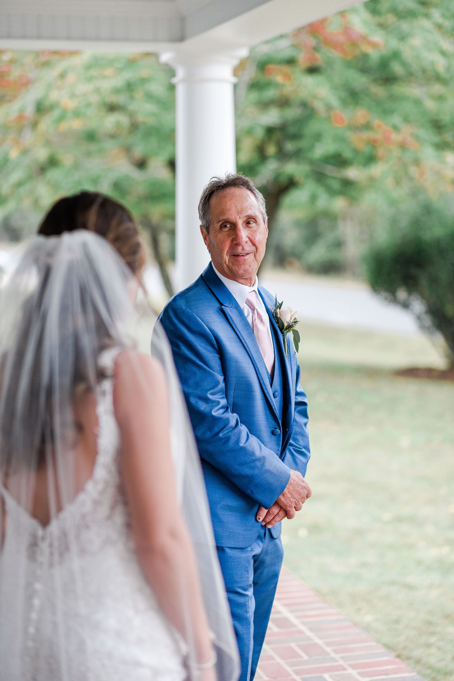 Father of the Bride's first look at bride
