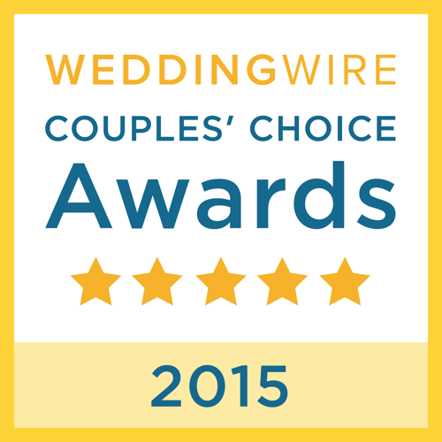 WeddingWire Couples Choice Awards emblem showing five gold stars for 2015.