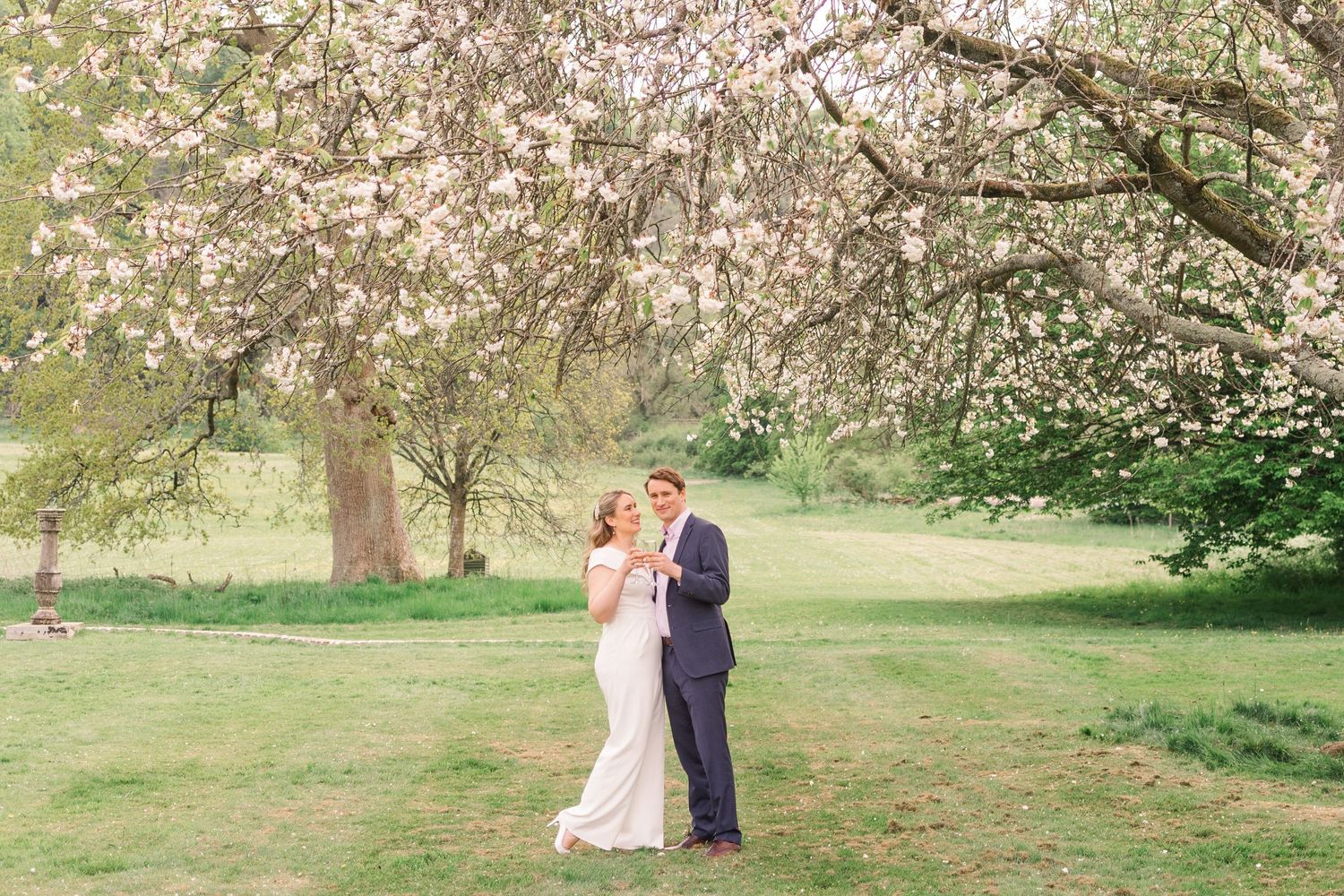 spring wedding blossom tree gilbert white house wedding jumpsuit