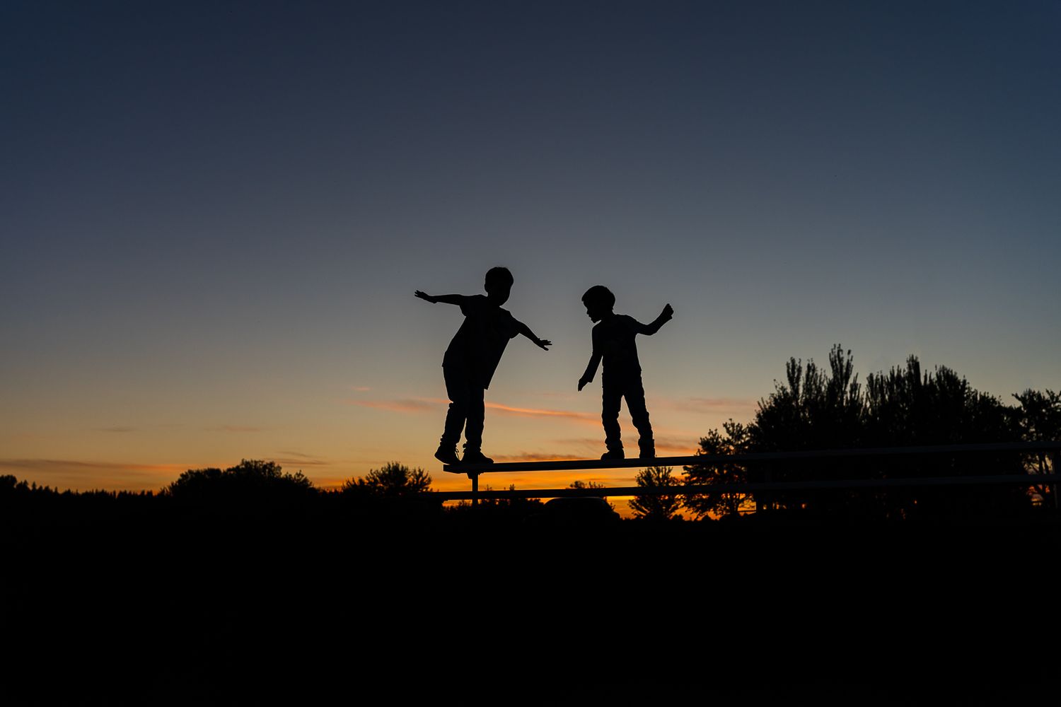 Silhouette photos on the bleachers of Marymoor park