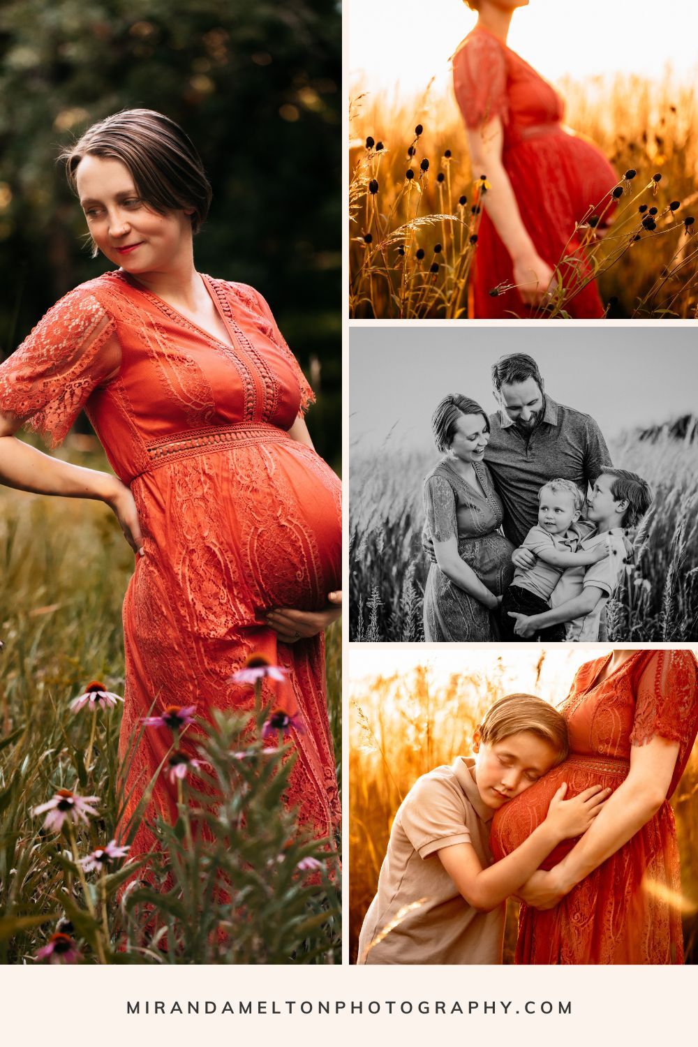 Collage of 4 maternity photos from in-home newborn photography session in Chaska, MN showcasing Twin Cities newborn photography