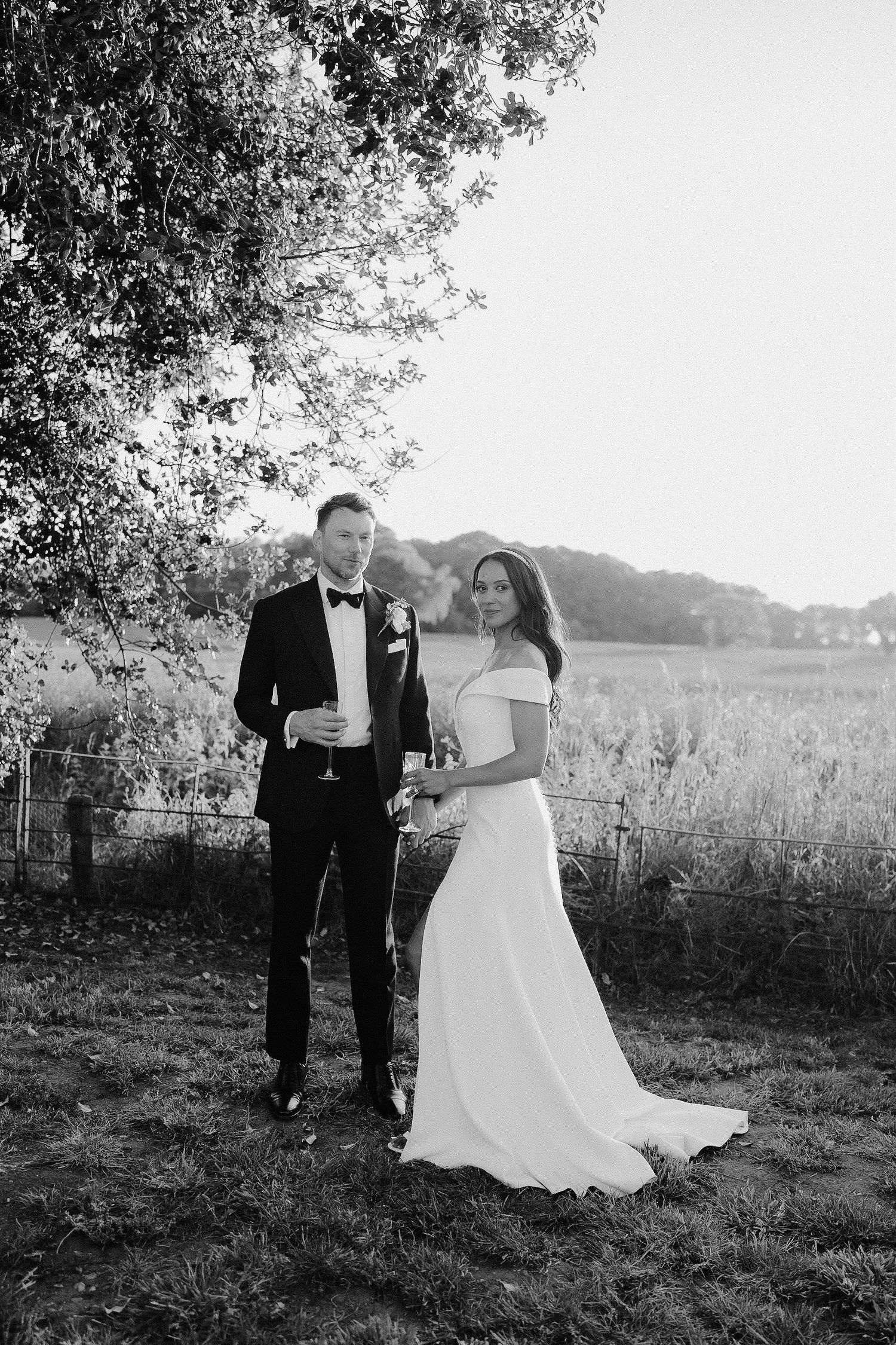 bride-and-groom-sunset-golden-hour-stockton-house-wedding-shropshire
