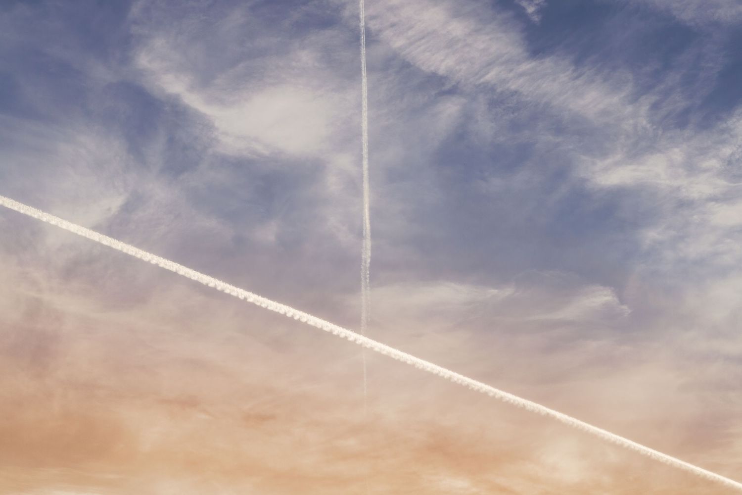 Contrails in a dramatic sky