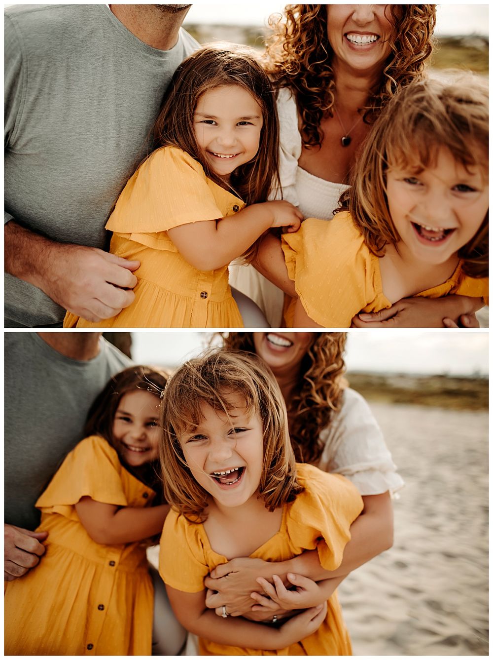parents hug girls during Coronado mini session