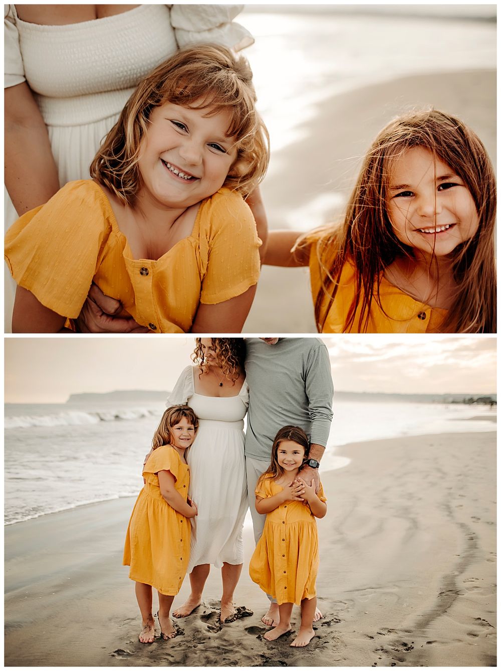 daughters lean into parents by San Diego photographer